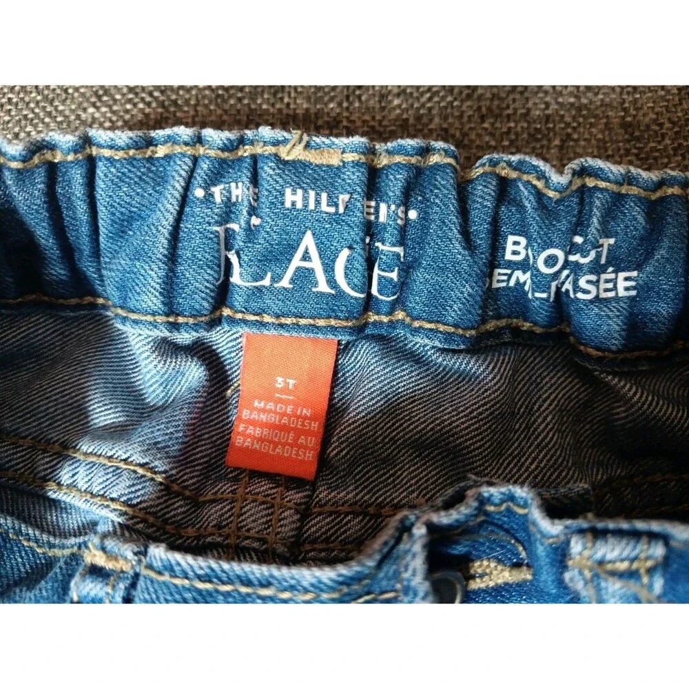 Children's Place 3T Blue jeans baby boot cut pockets Adjustable Waist